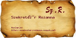 Szekretár Rozanna névjegykártya